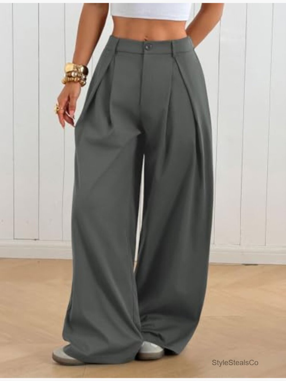 Parachute Pants Baggy Wide Leg Sweatpants with Pockets Y2K Streetwear Zipper - Picture 4 of 6